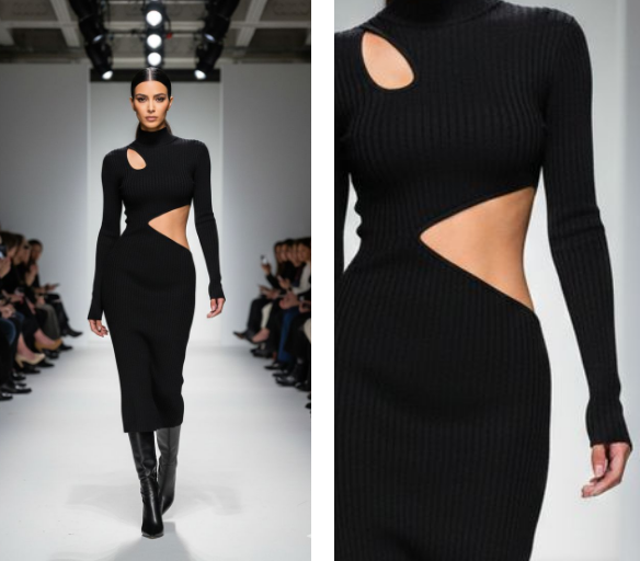 Mujer con vestido cut out