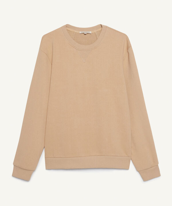 Buzo Cuello Redondo con Cortes, Beige, hi-res