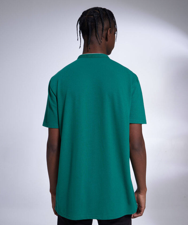 Polo Cuello Mao Para Hombre, Verde, hi-res