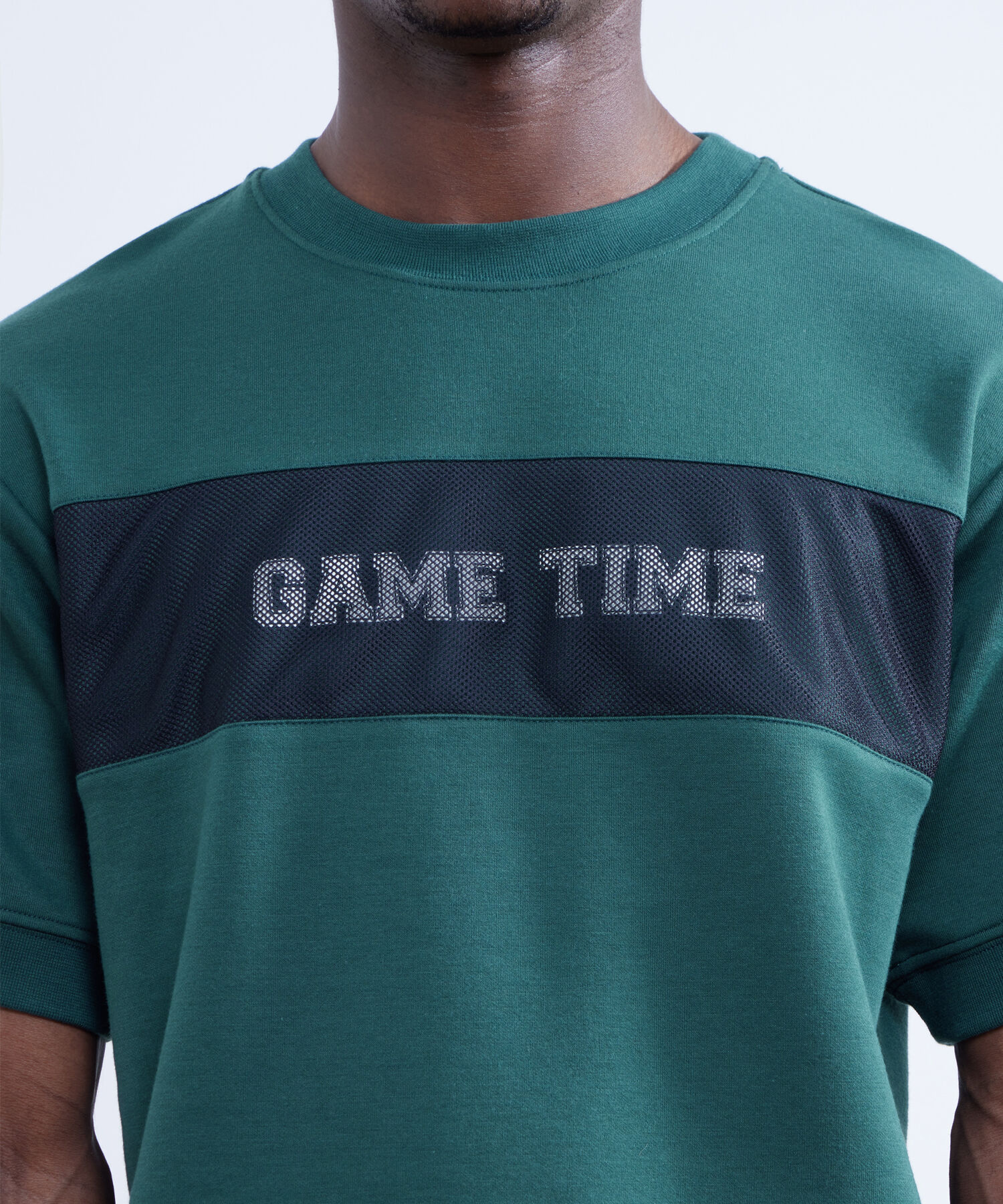 Camiseta Oversize Estampada, Verde, hi-res