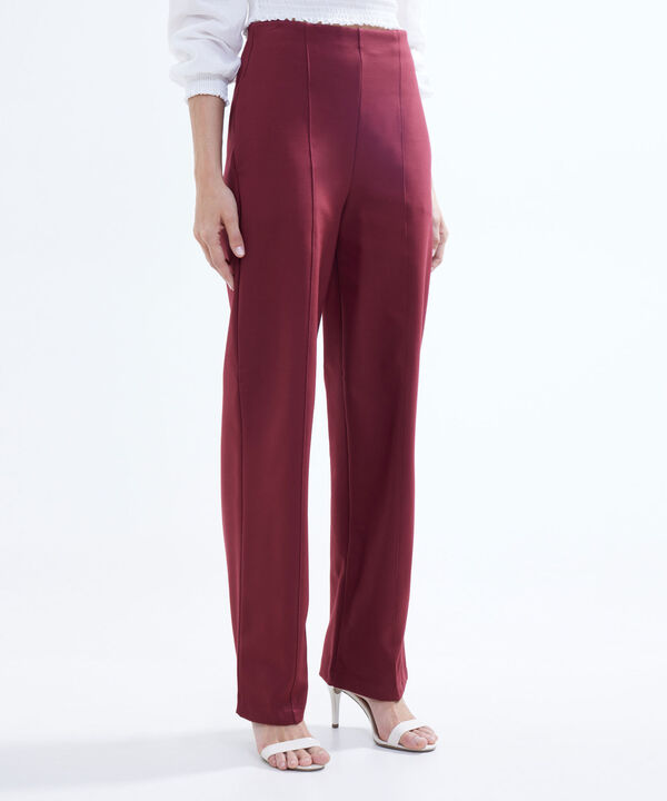 Pantal&oacute;n Sastre Con Costuras, Vino, hi-res
