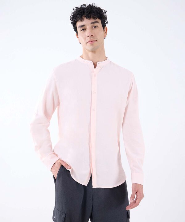 Camisa Cuello Mao, Rosa, hi-res image number null