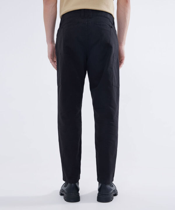 Pantal&oacute;n Cargo con Cortes, Negro, hi-res