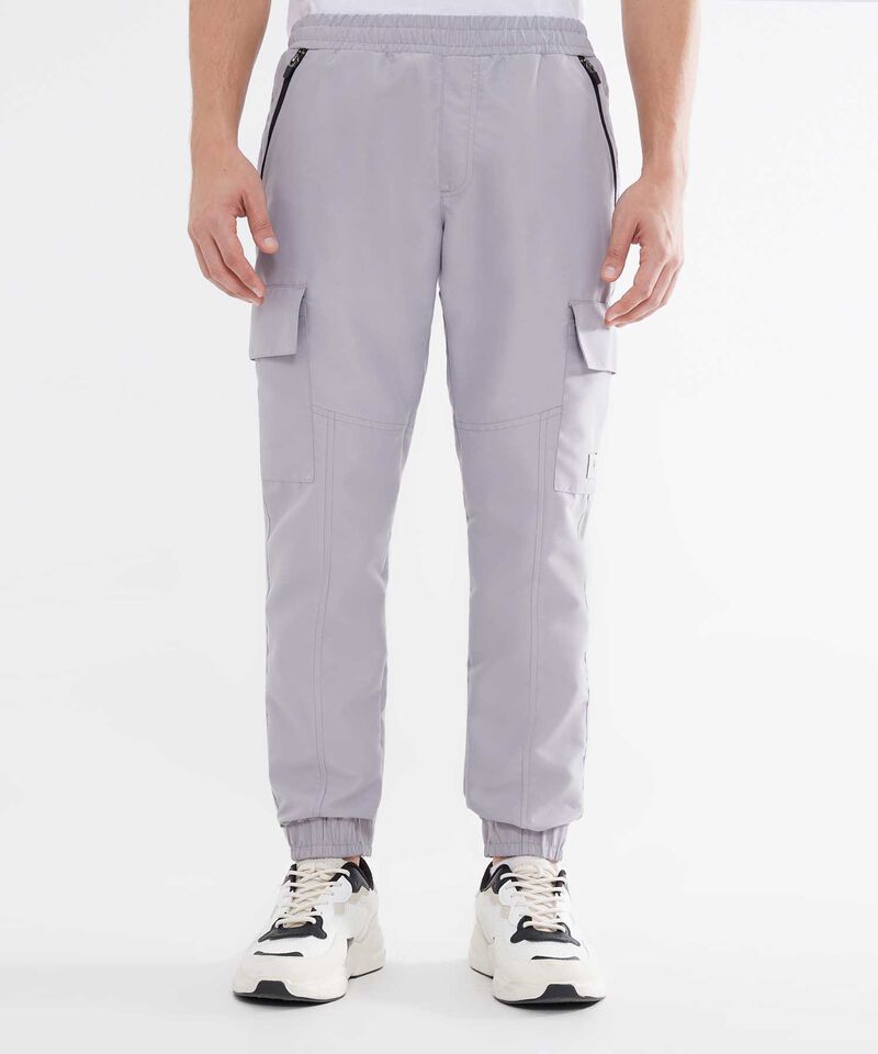 Jogger con Bolsillos Cargo, Gris, hi-res