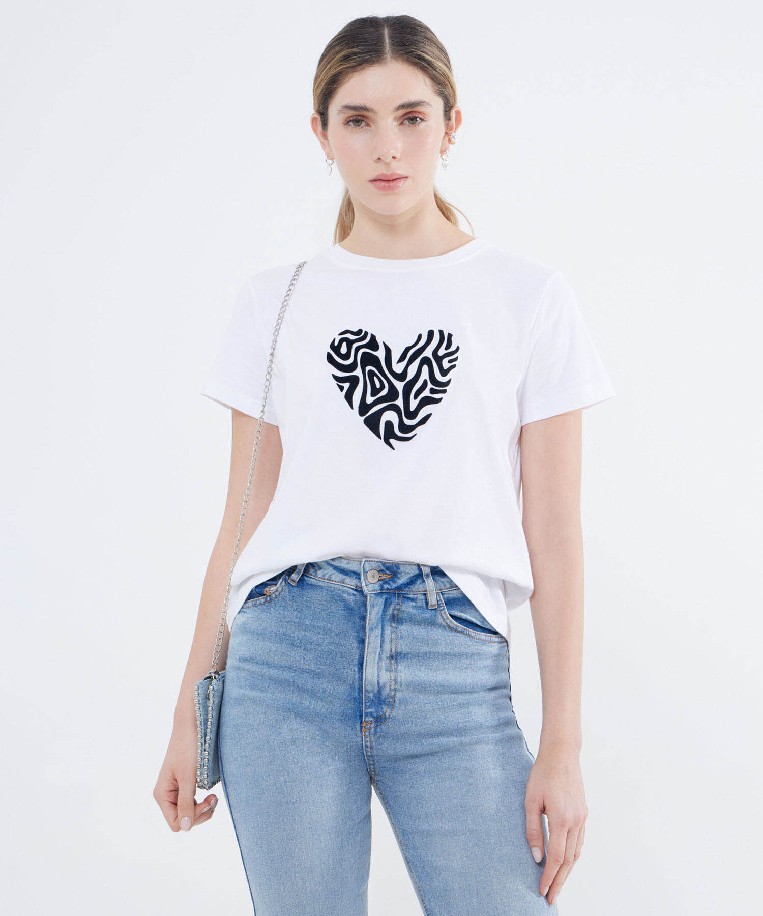 Camiseta Estampada Efecto Gamuza Compra Online SEVEN SEVEN