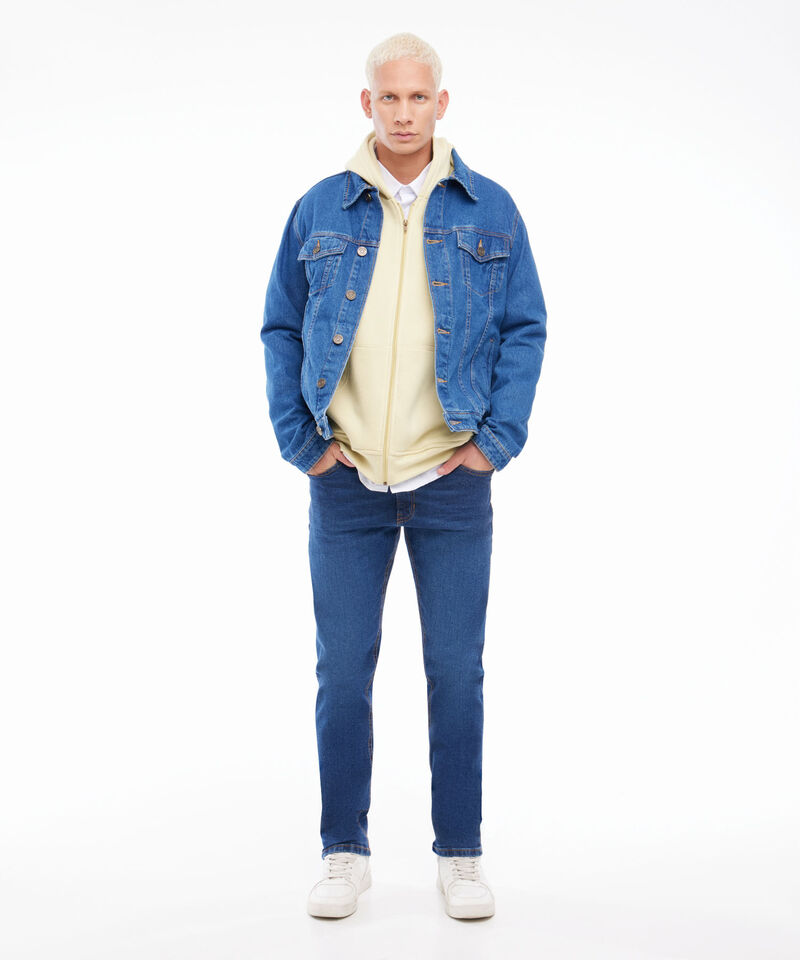 Buzo Hoodie Oversized Con Cremallera, Amarillo, hi-res