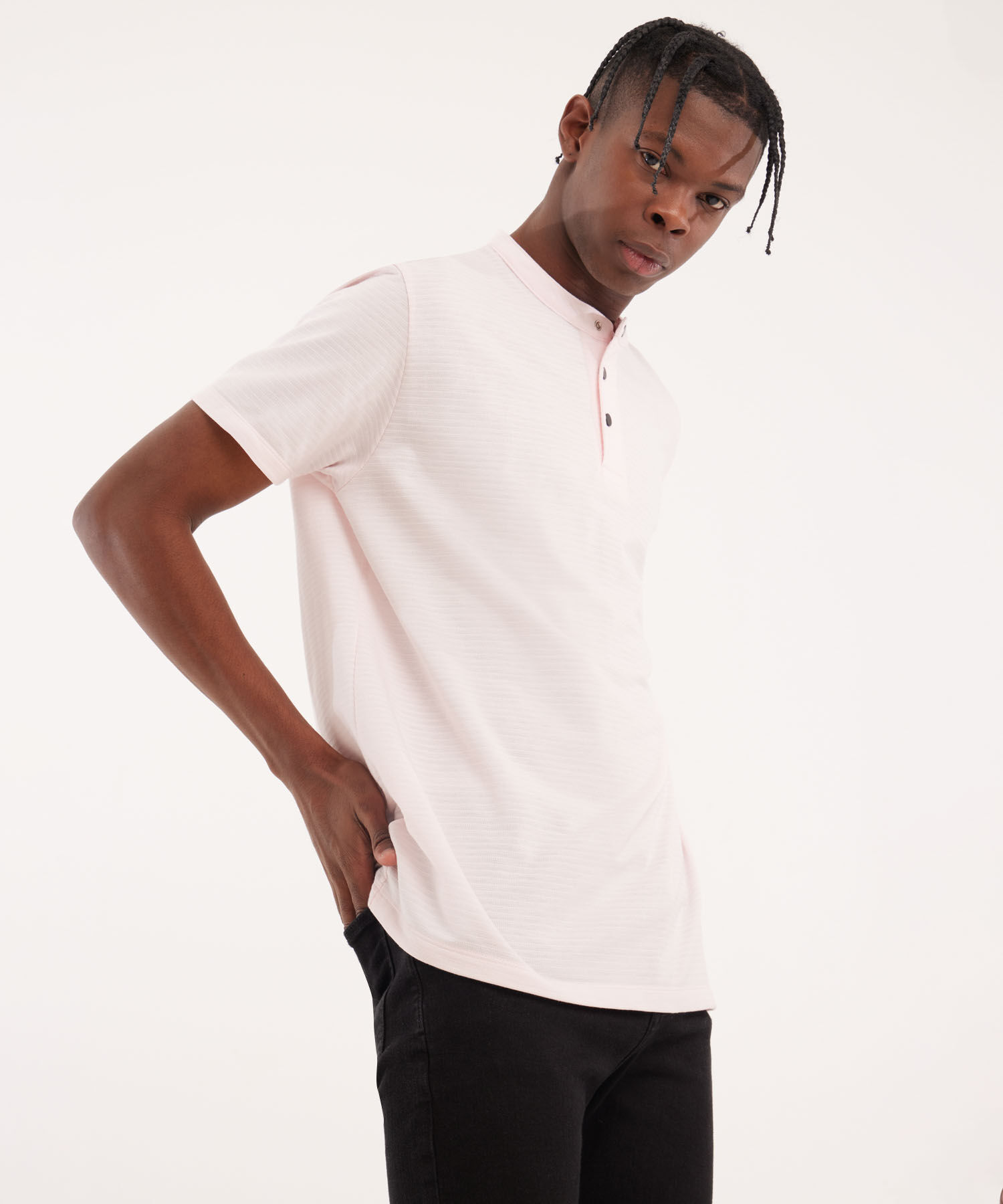 Polo Para Hombre Cuello Mao Textura Regular Compra Online SEVEN SEVEN
