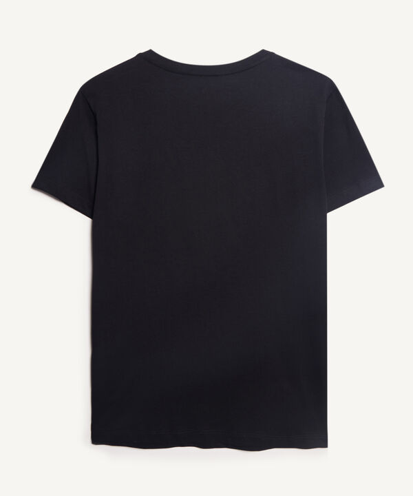 Camiseta Con Estampado Efecto Gamuzado Y Bordado By María José Guzmán, Negro, hi-res