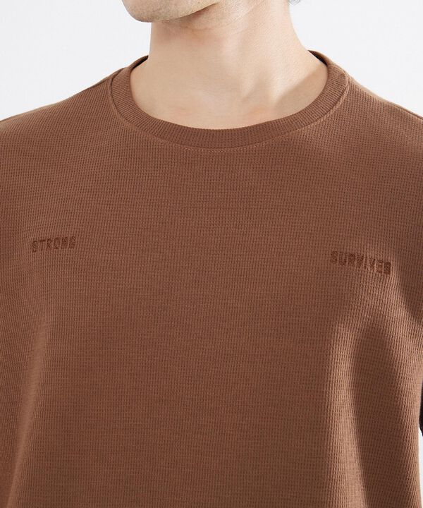 Camiseta con Bordado, Cafe, hi-res