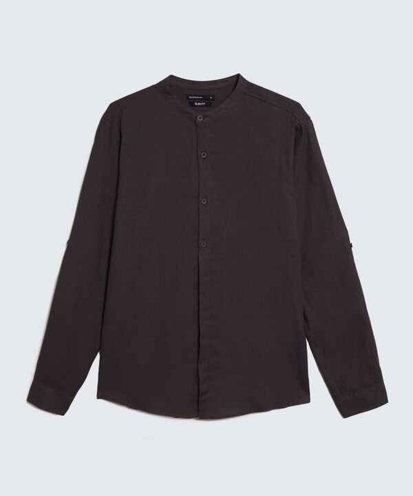 Camisa Cuello Mao, VerdeOscuro, hi-res