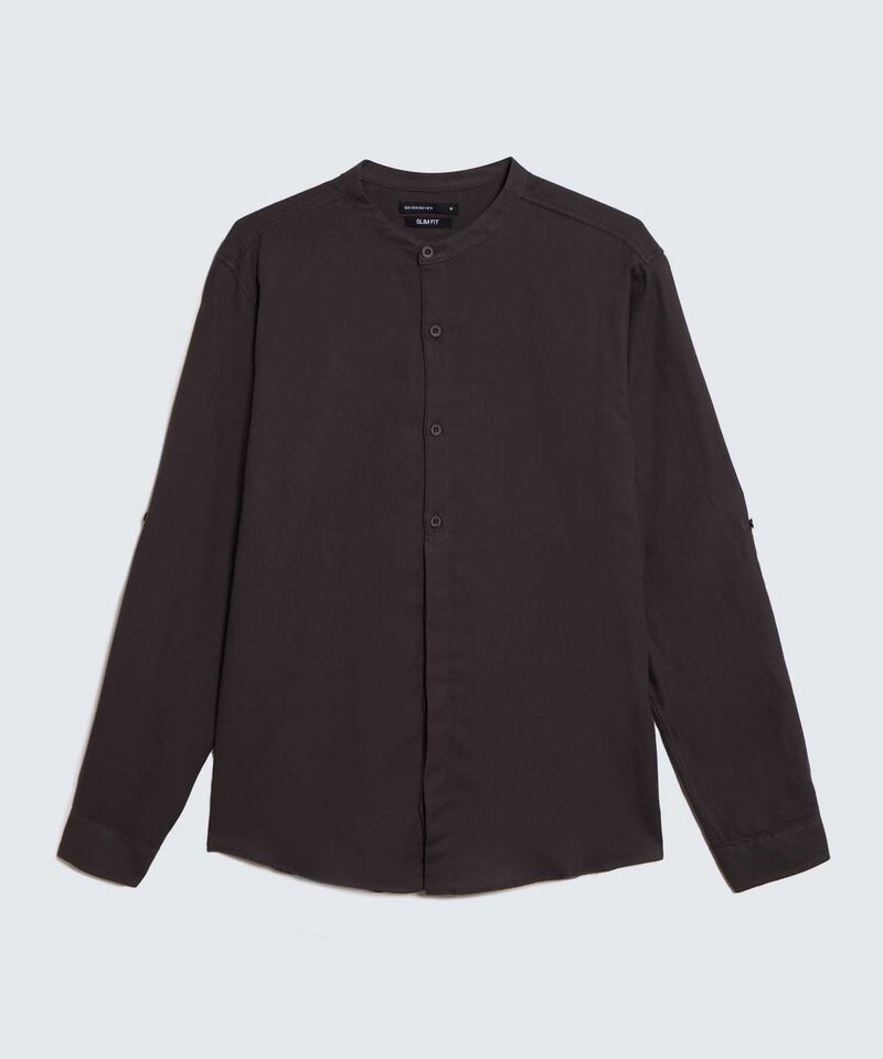 Camisa Cuello Mao, VerdeOscuro, hi-res