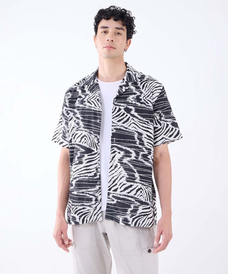 Camisa Resort Estampada, NegroCarbon, hi-res