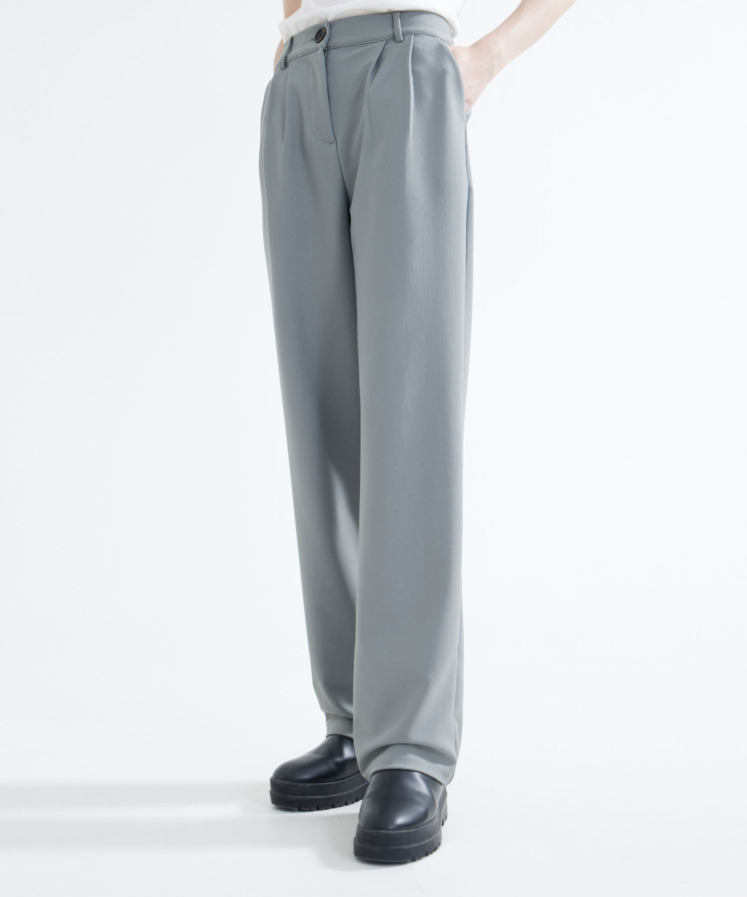 Pantal&oacute;n Palazzo Con Bolsillos, VerdeOliva, hi-res