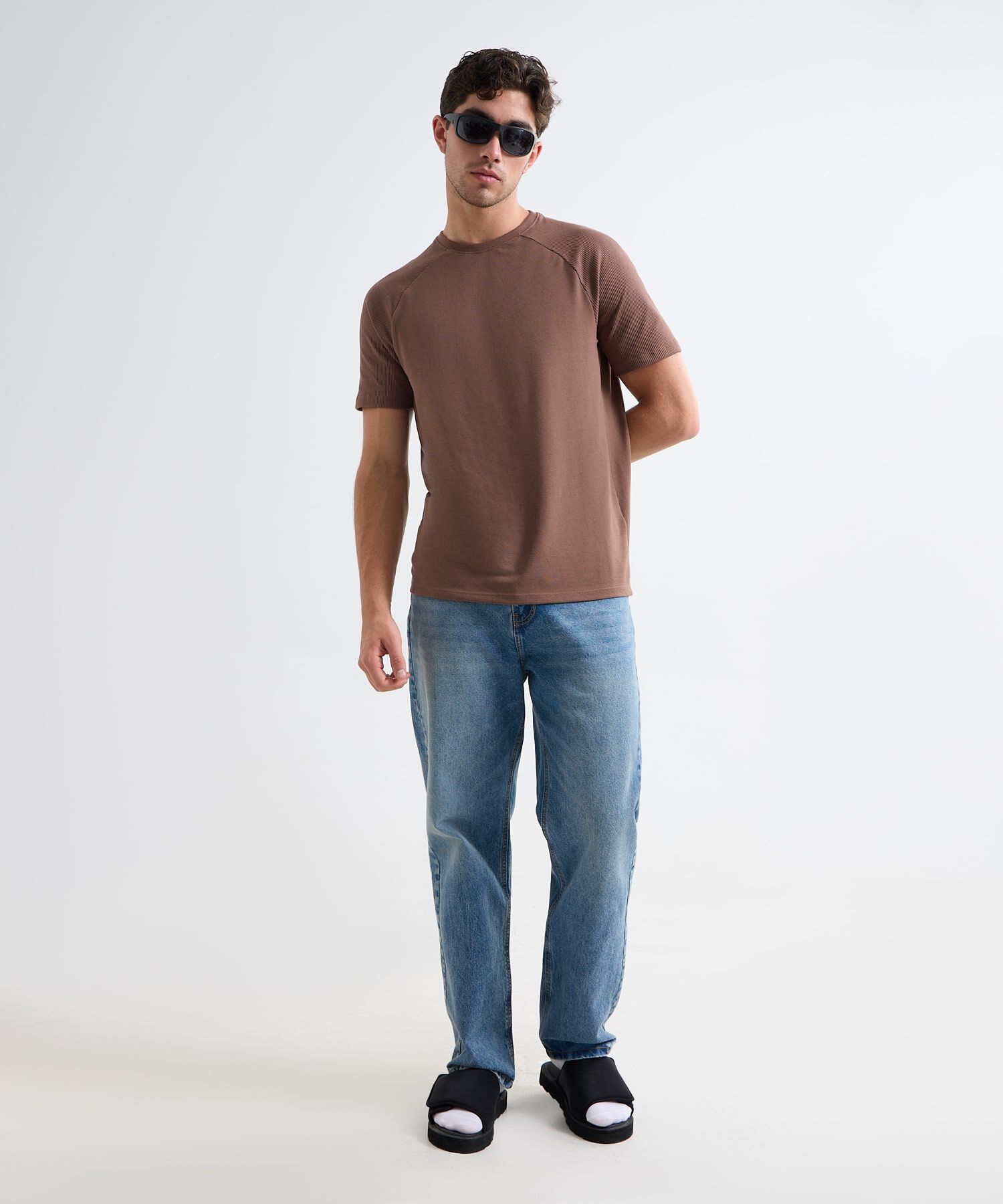 Camiseta Texturizada, Cafe, hi-res