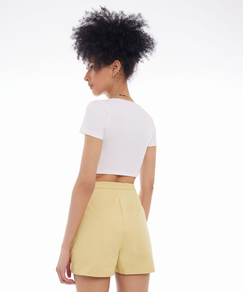 Crop Con Cut Out Para Mujer, Crudo, hi-res