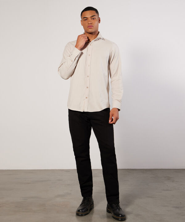 Camisa con Cuello Camisero, Avena, hi-res
