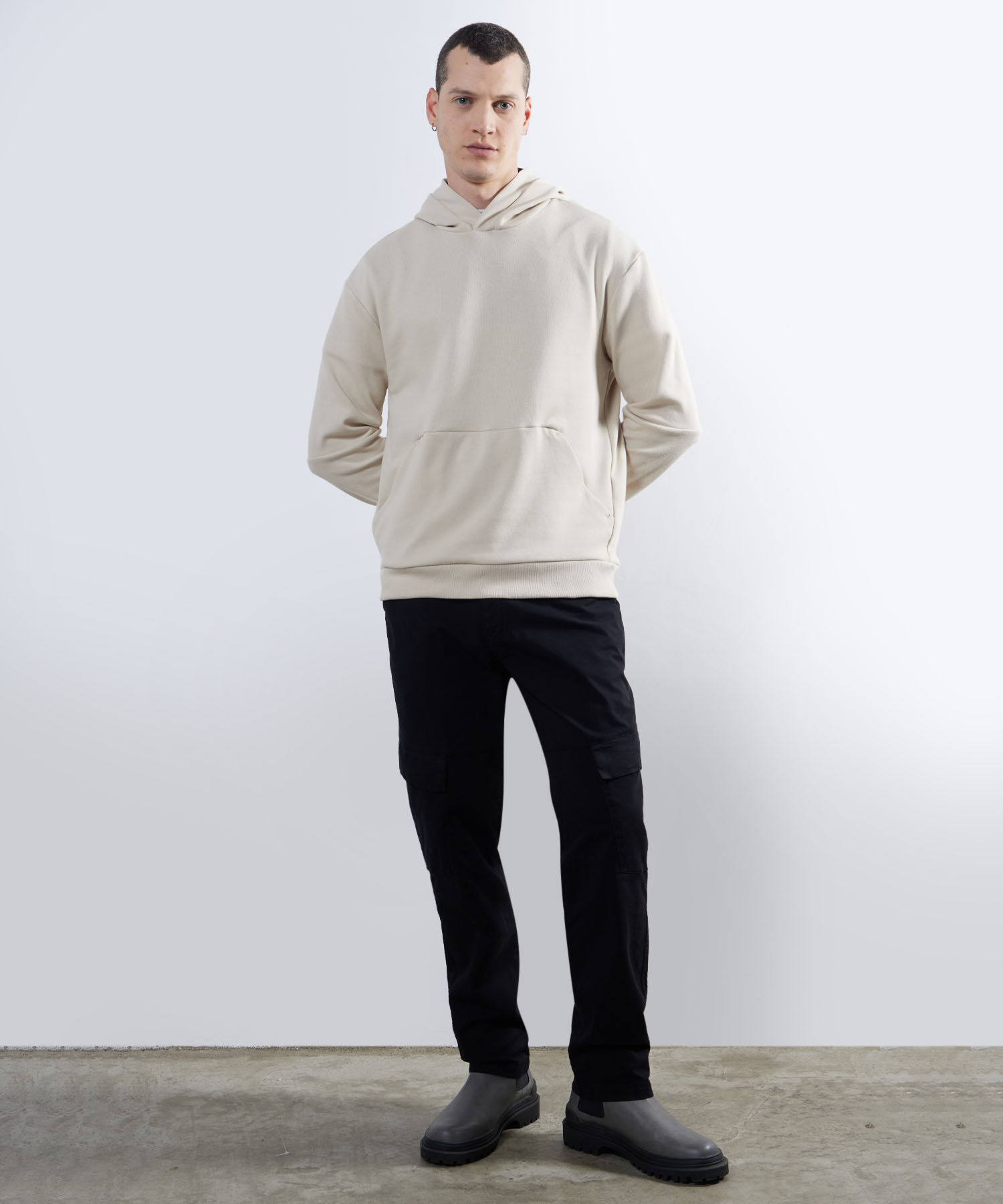 Hoodie Estampado en Relieve, Beige, hi-res