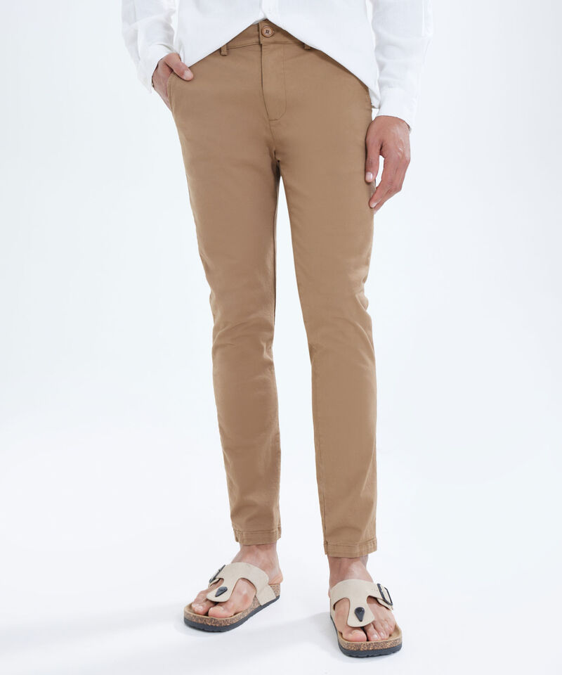 Pantal&oacute;n Tipo Chino con Bolsillos, Camel, hi-res