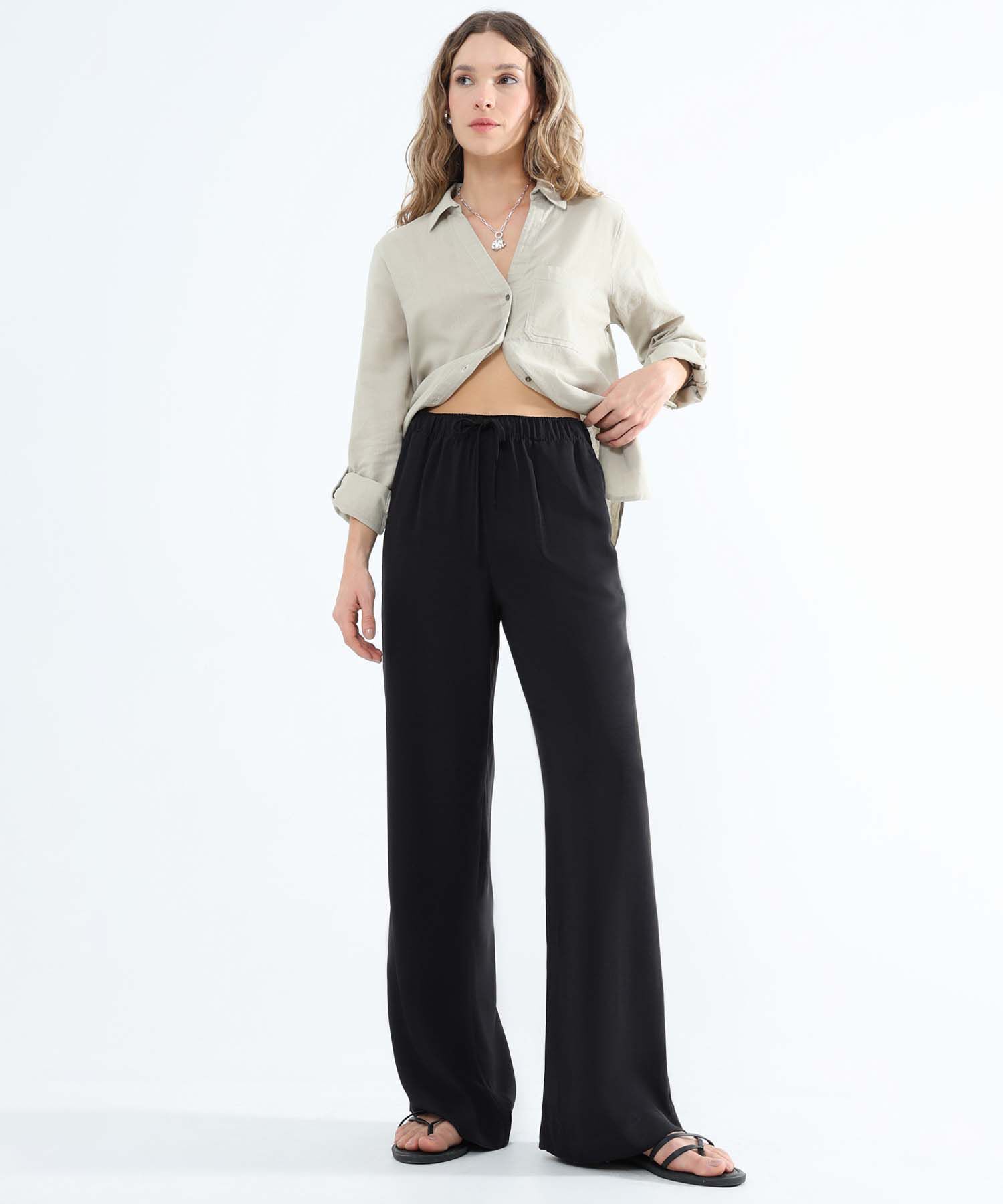 Pantalon Fluido Tiro Alto Compra Online SEVEN SEVEN