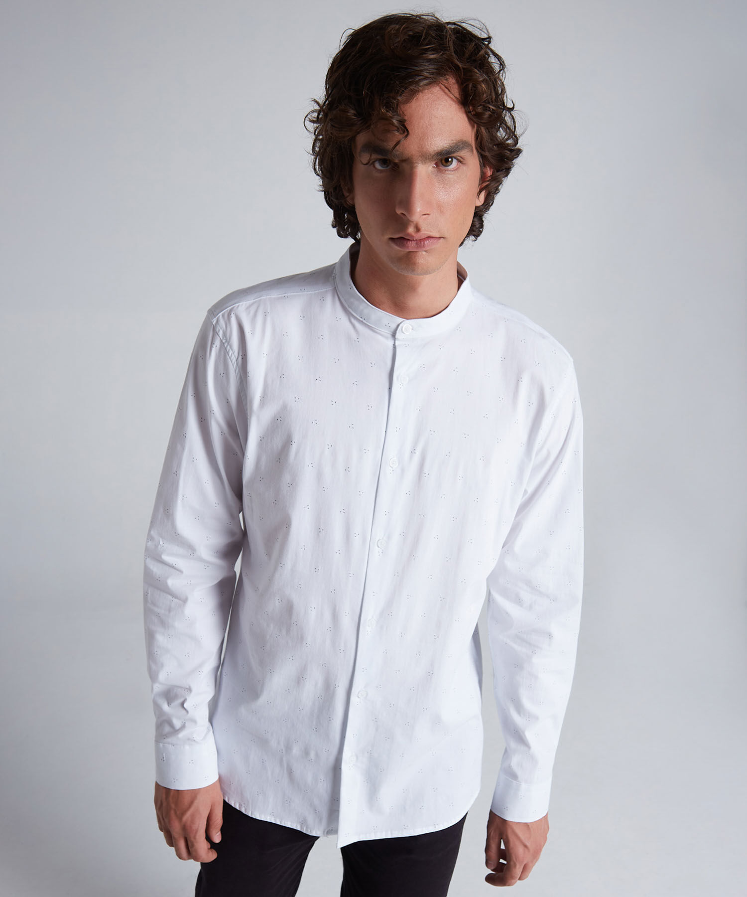Camisa Cuello Mao Manga Larga Y De Mini Rombos Para Hombre Compra Online SEVEN SEVEN
