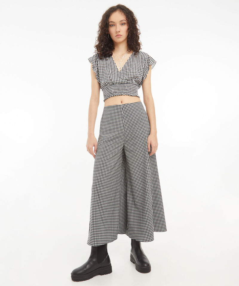 Pantal&oacute;n Tipo Culotte Con Aberturas, Negro, hi-res