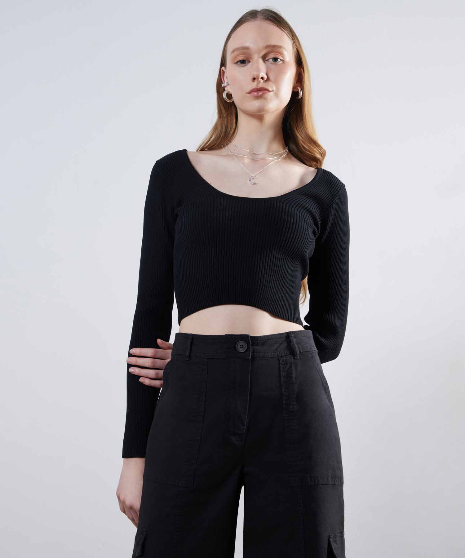 Camiseta Escotada Acanalada Compra Online SEVEN SEVEN