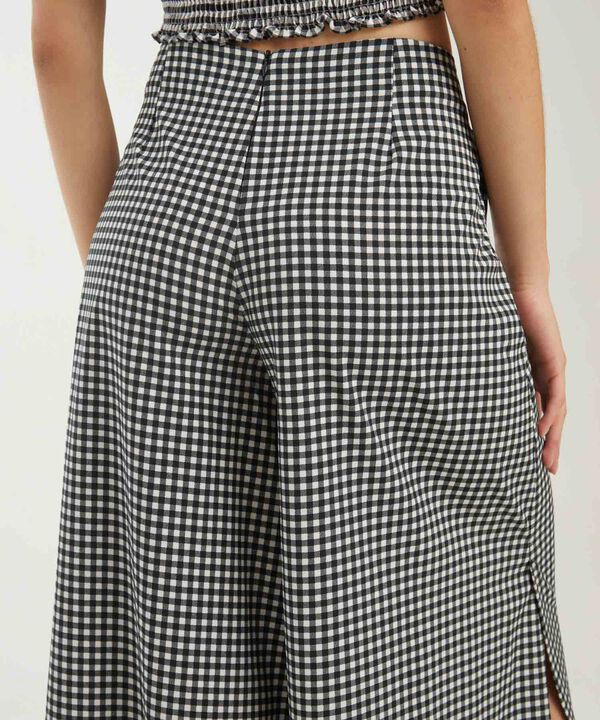 Pantal&oacute;n Tipo Culotte Con Aberturas, Negro, hi-res