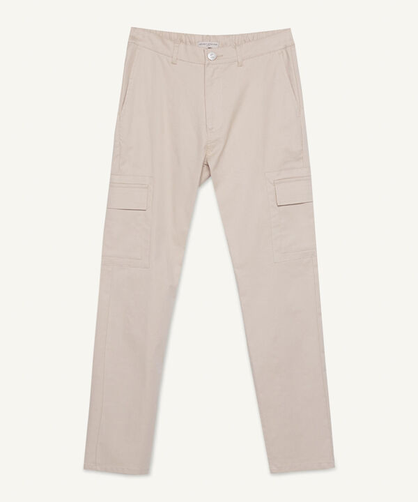 Pantal&oacute;n Tipo Chino Con Bolsillos, Beige, hi-res