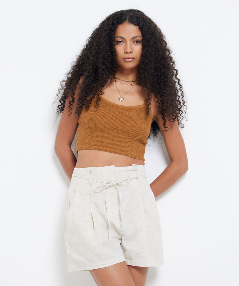 Tiro Alto Short De Lino Mujer Short Bermuda Para Mujer Tiro Alto Ropa En Descuento Online Para