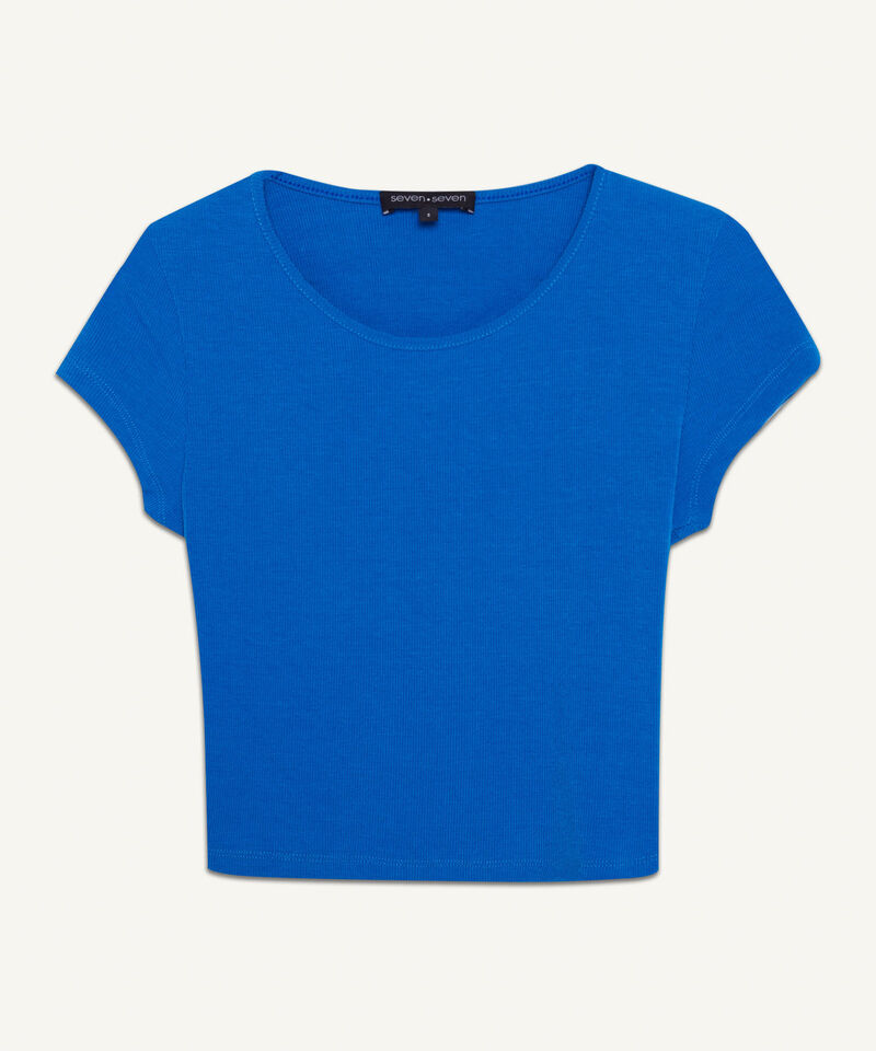 Camiseta Manga Corta Con Cut Out, AzulRey, hi-res