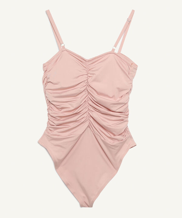 Camiseta Para Mujer Tipo Body De Tiras Drapeado, Rosa, hi-res