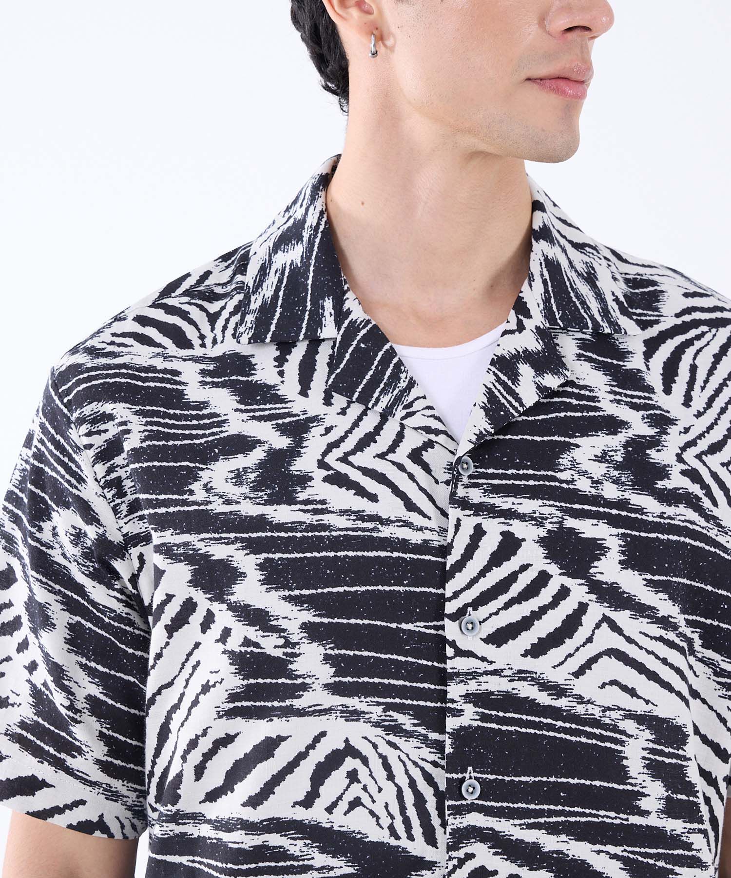 Camisa Resort Estampada, NegroCarbon, hi-res