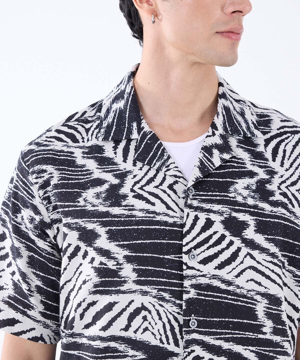 Camisa Resort Estampada, NegroCarbon, hi-res