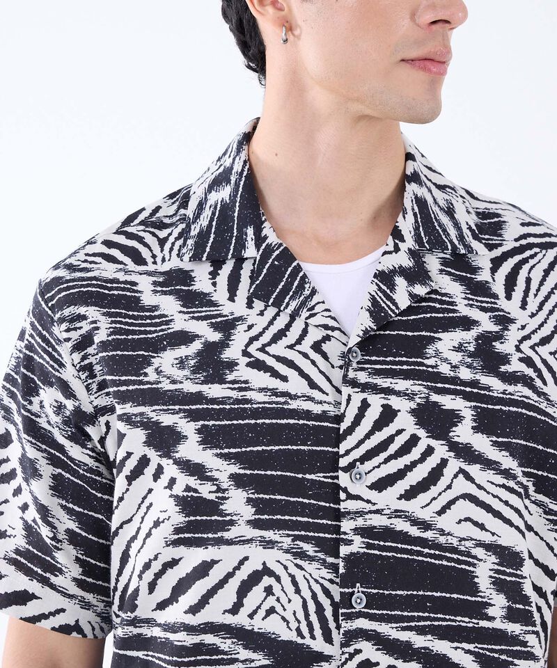 Camisa Resort Estampada, NegroCarbon, hi-res