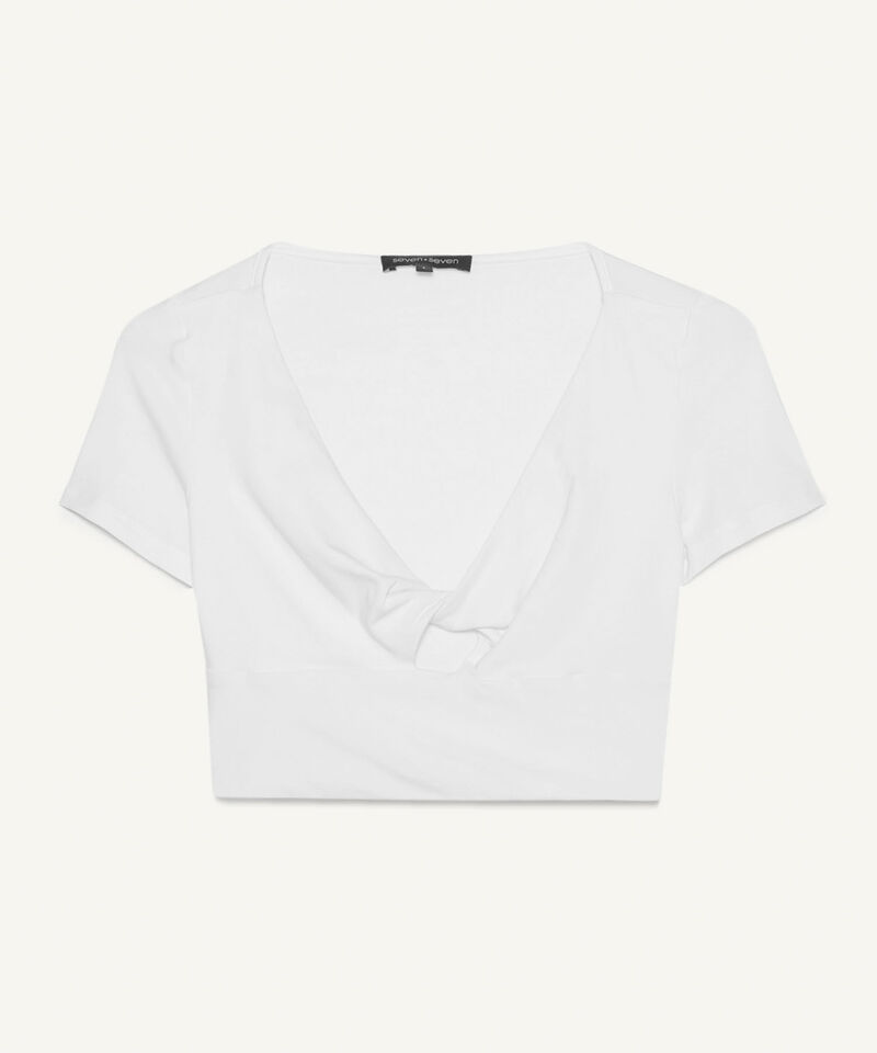Crop Con Cut Out Para Mujer, Crudo, hi-res