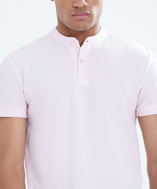 Polo Tejida Con Cuello Mao, Rosado, hi-res