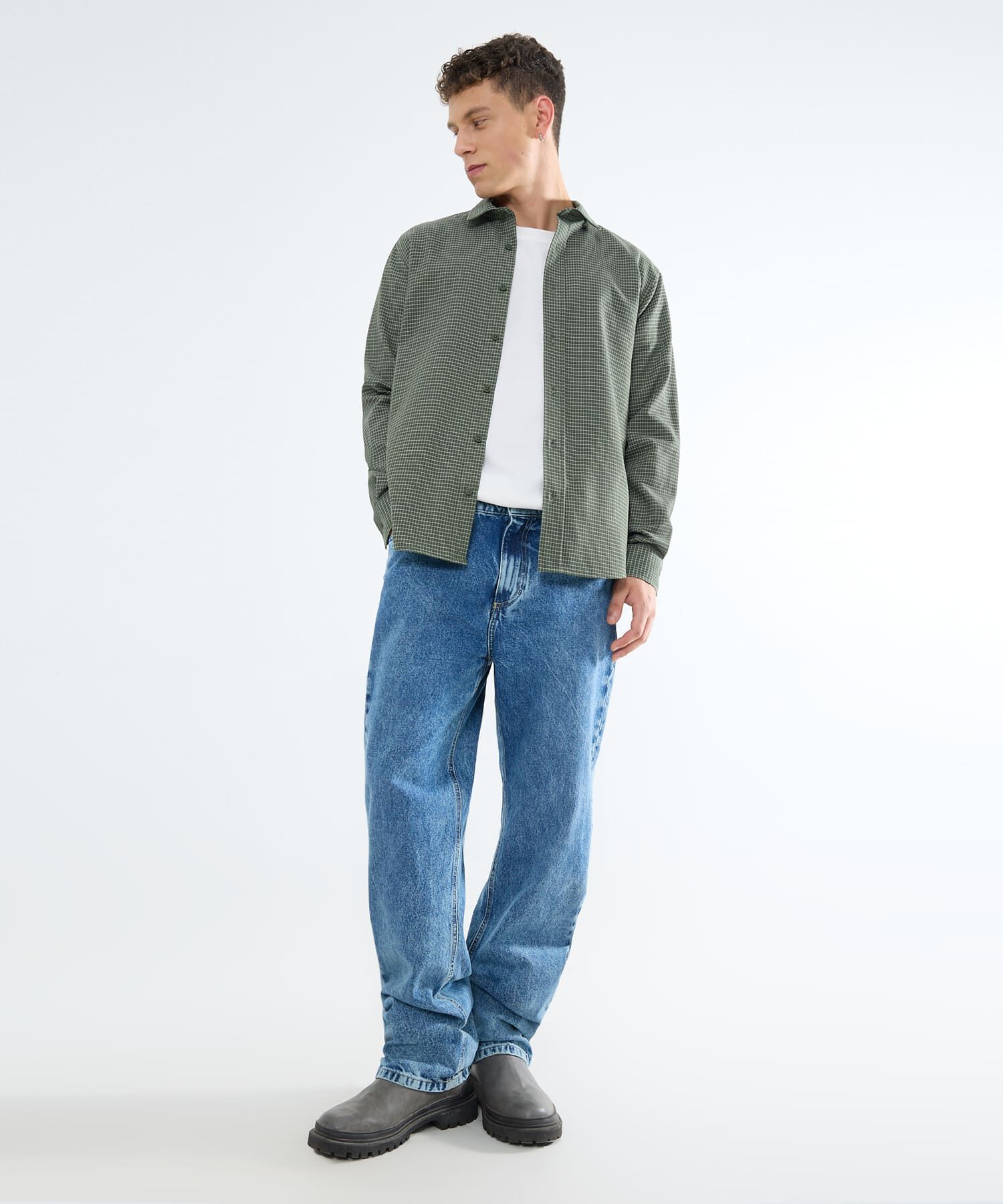 Camisa a Cuadros, Verde, hi-res