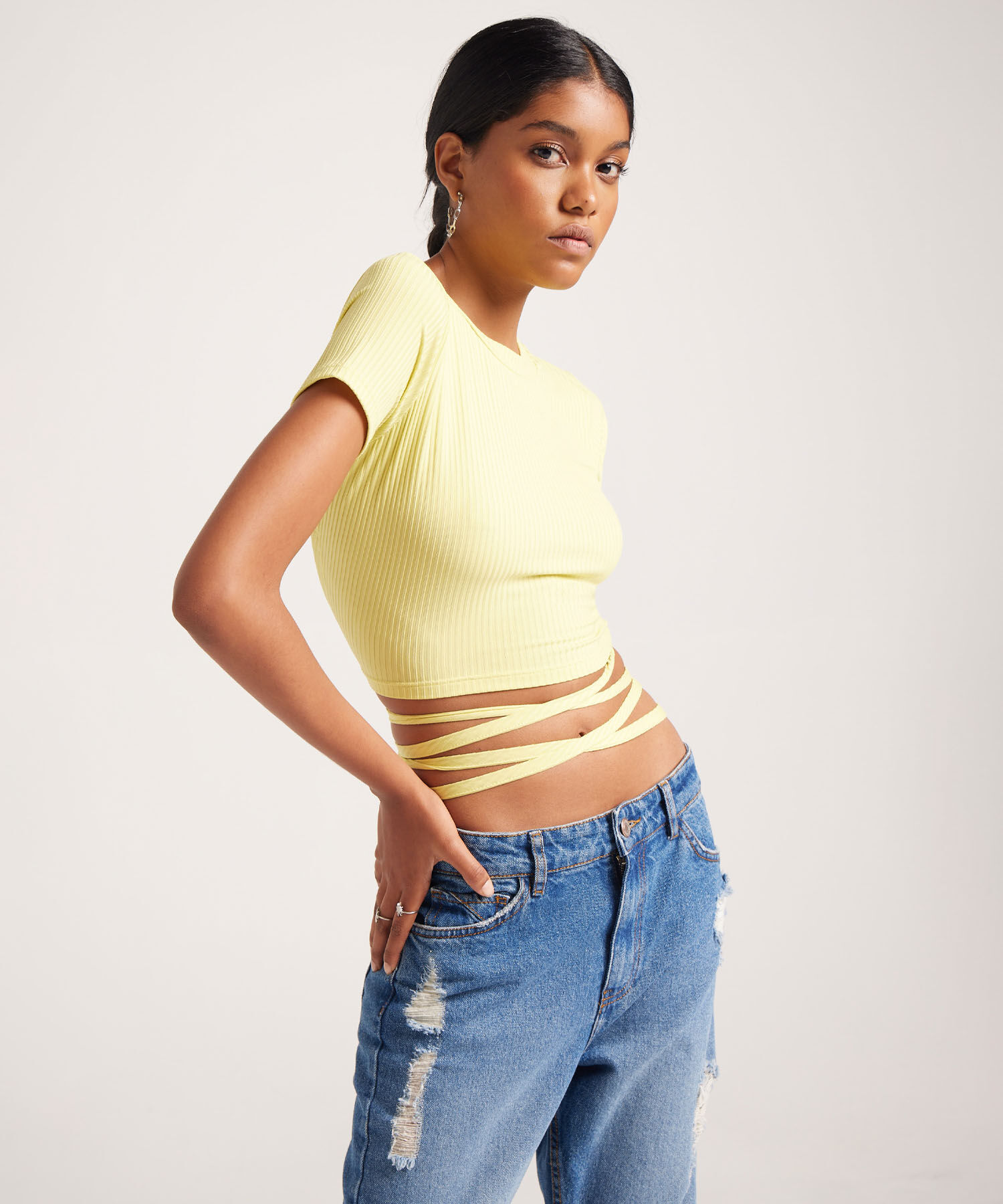 Crop Manga Corta Con Abertura En Espalda Para Mujer Compra Online SEVEN SEVEN