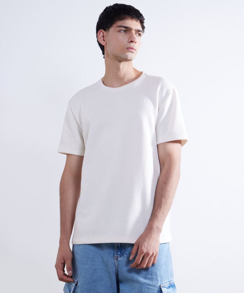 Camiseta Texturizada, Marfil, hi-res