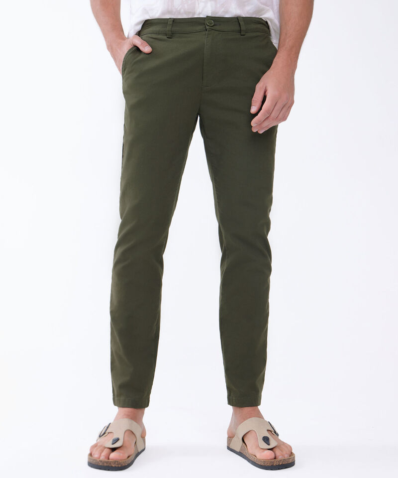 Pantal&oacute;n Tipo Chino con Bolsillos, Verde, hi-res