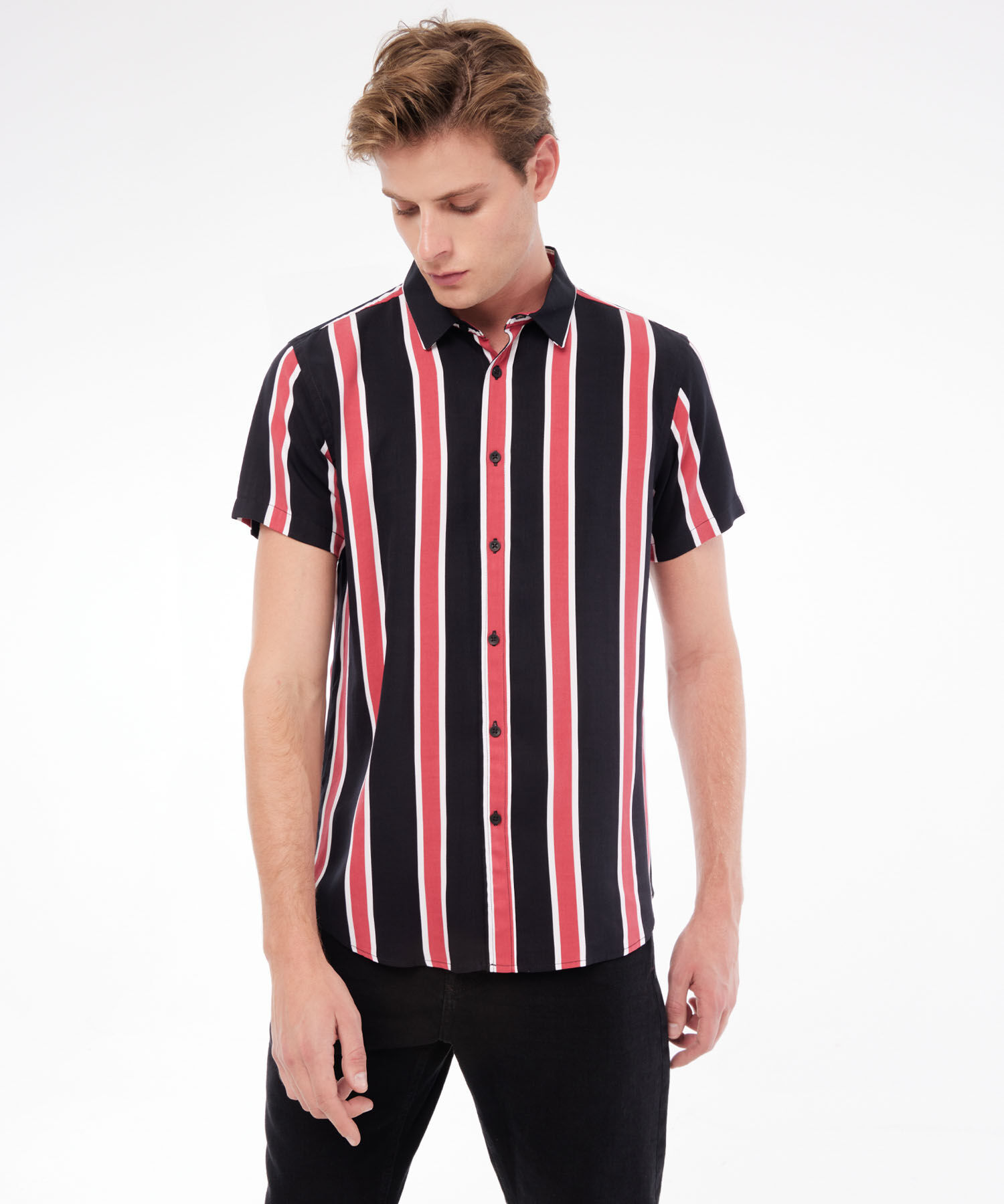 Camisa Manga Corta De Rayas Para Hombre Compra Online SEVEN SEVEN