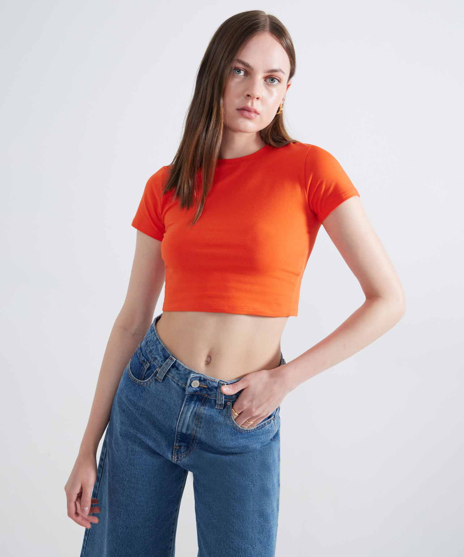 Crop Top B&aacute;sico, Vino, hi-res