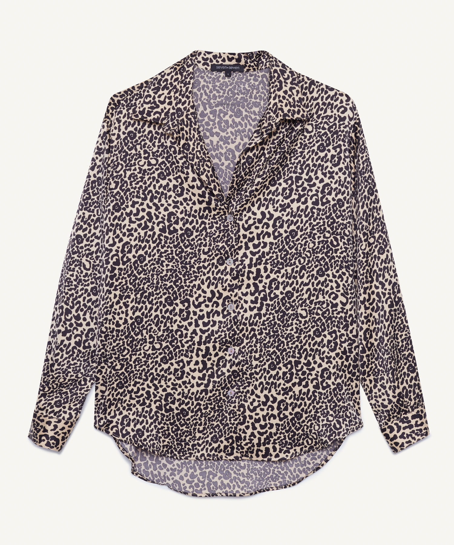 Blusa Con Estampado De Animal Print, Beige, hi-res