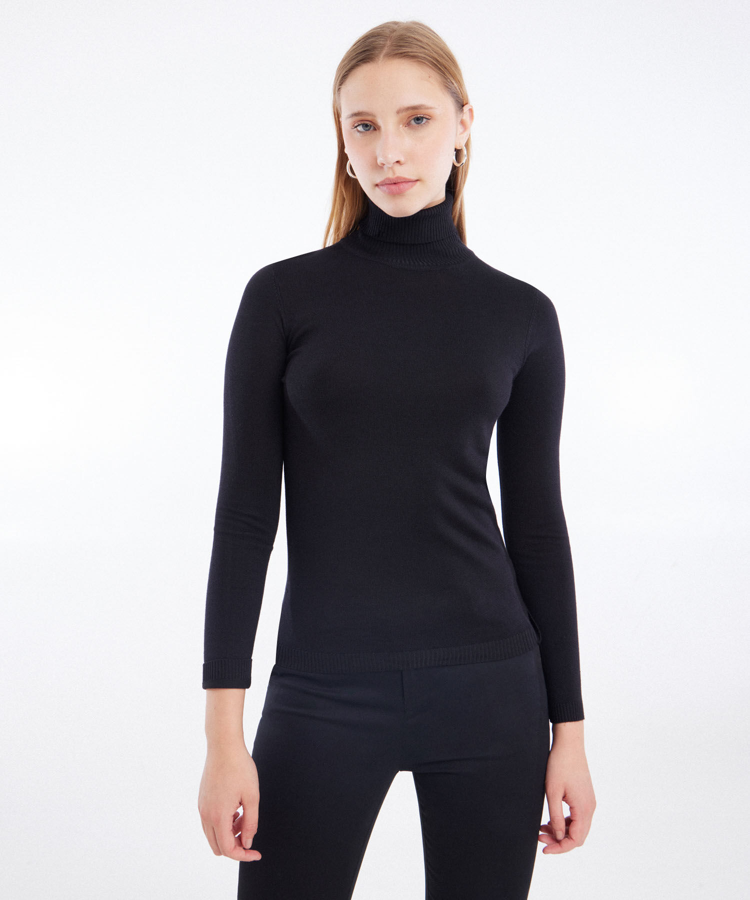 Blusa manga larga cuello tortuga deals