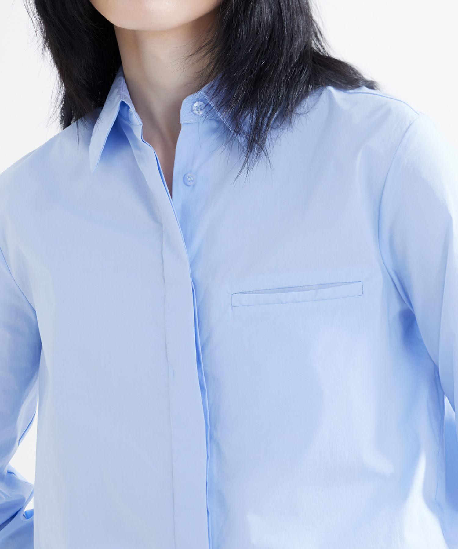 Blusa Manga Larga Con Cuello Camisero Compra Online SEVEN SEVEN