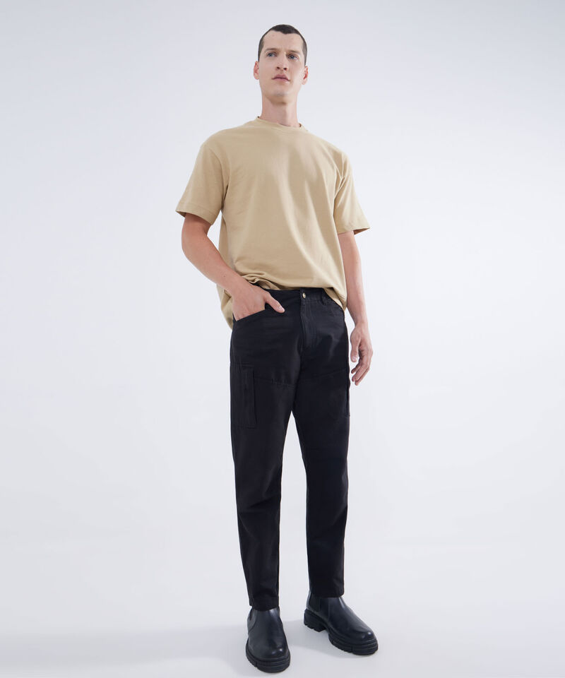 Pantal&oacute;n Cargo con Cortes, Negro, hi-res