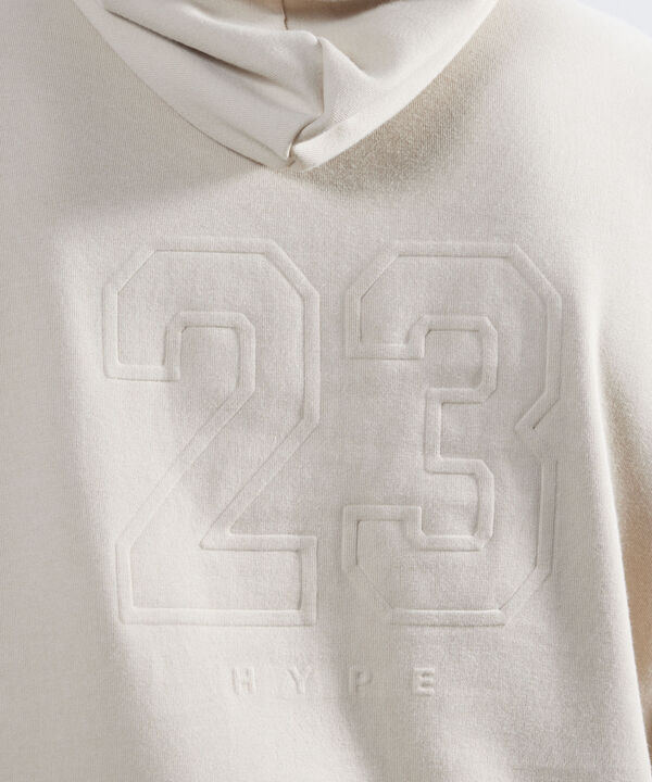 Hoodie Estampado en Relieve, Beige, hi-res