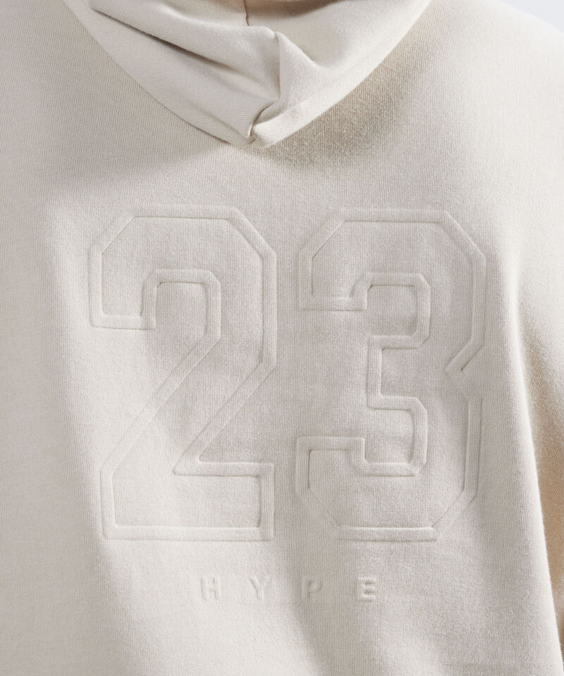 Hoodie Estampado en Relieve, Beige, hi-res