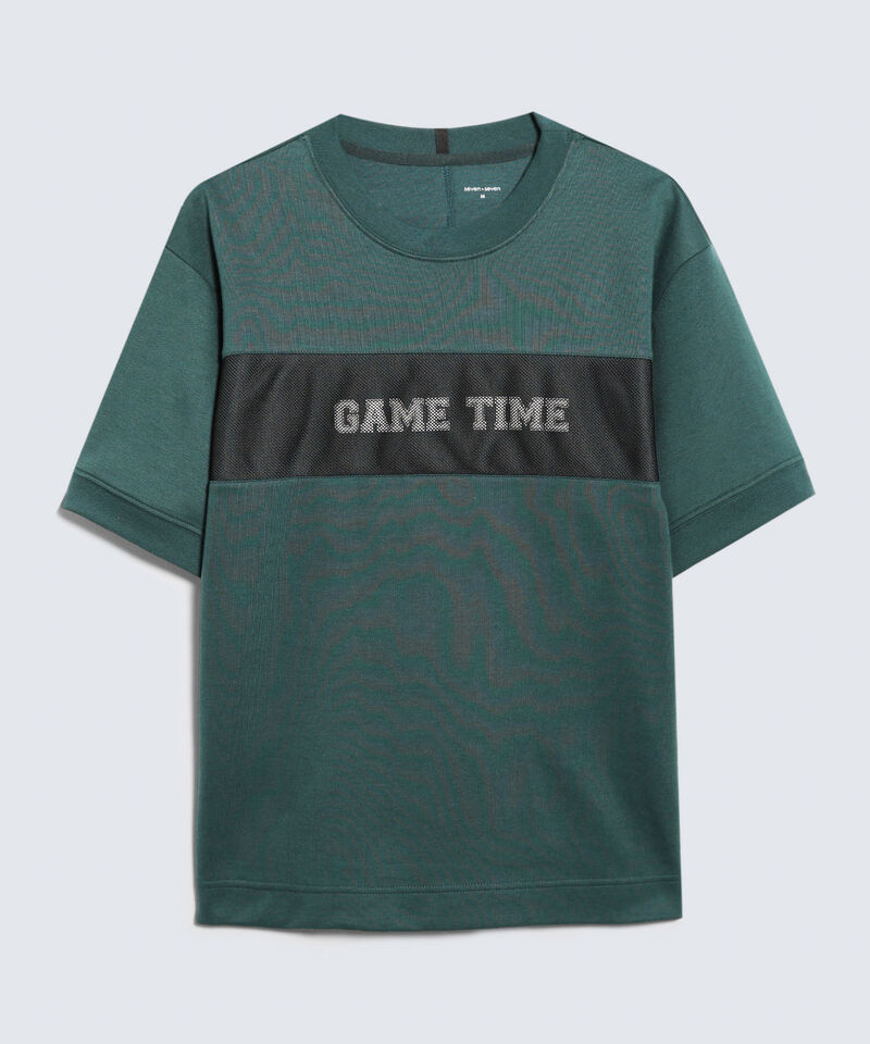 Camiseta Oversize Estampada, Verde, hi-res