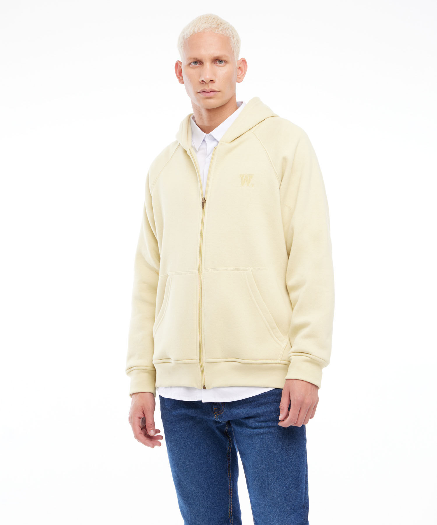 Buzo Hoodie Oversized Con Cremallera, Amarillo, hi-res